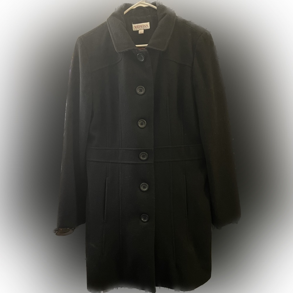 Black peacoat. Gently worn.